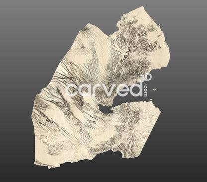 Djibouti topographical 3D STL High Quality HD model