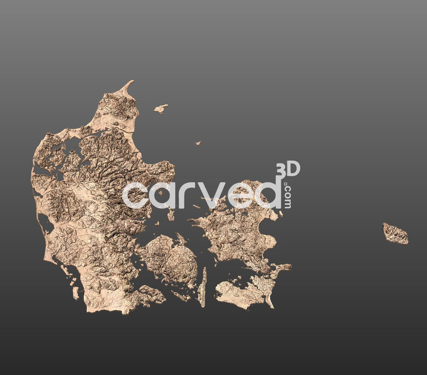 Denmark topographical 3D STL High Quality HD model