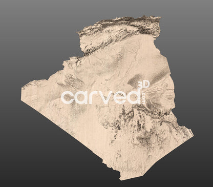 Algeria | Djzair | الجزائر | CNC Topographical 3D model High Quality HD STL