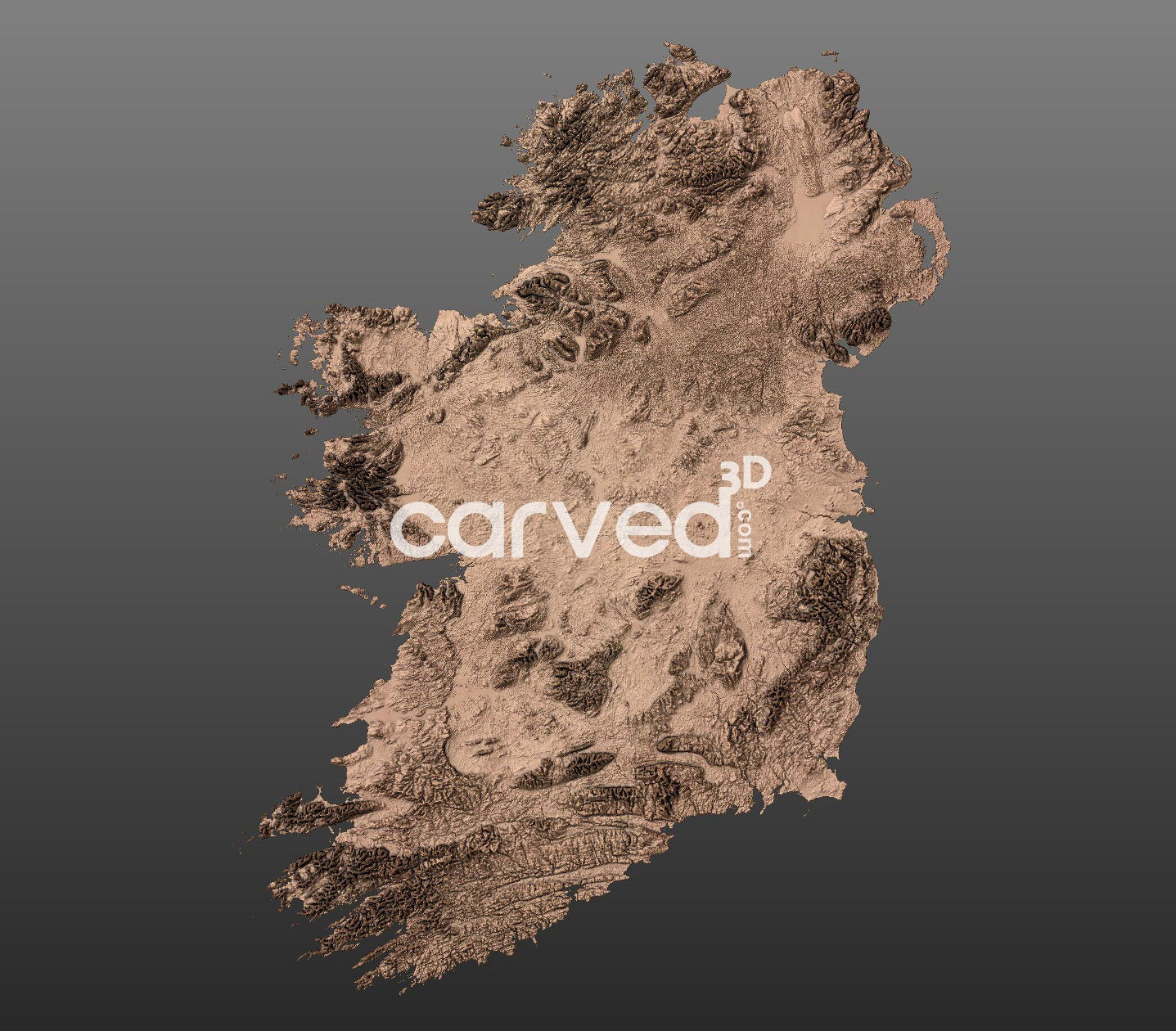 Eire | Emerald Isle | Topographical 3D STL High Quality HD model