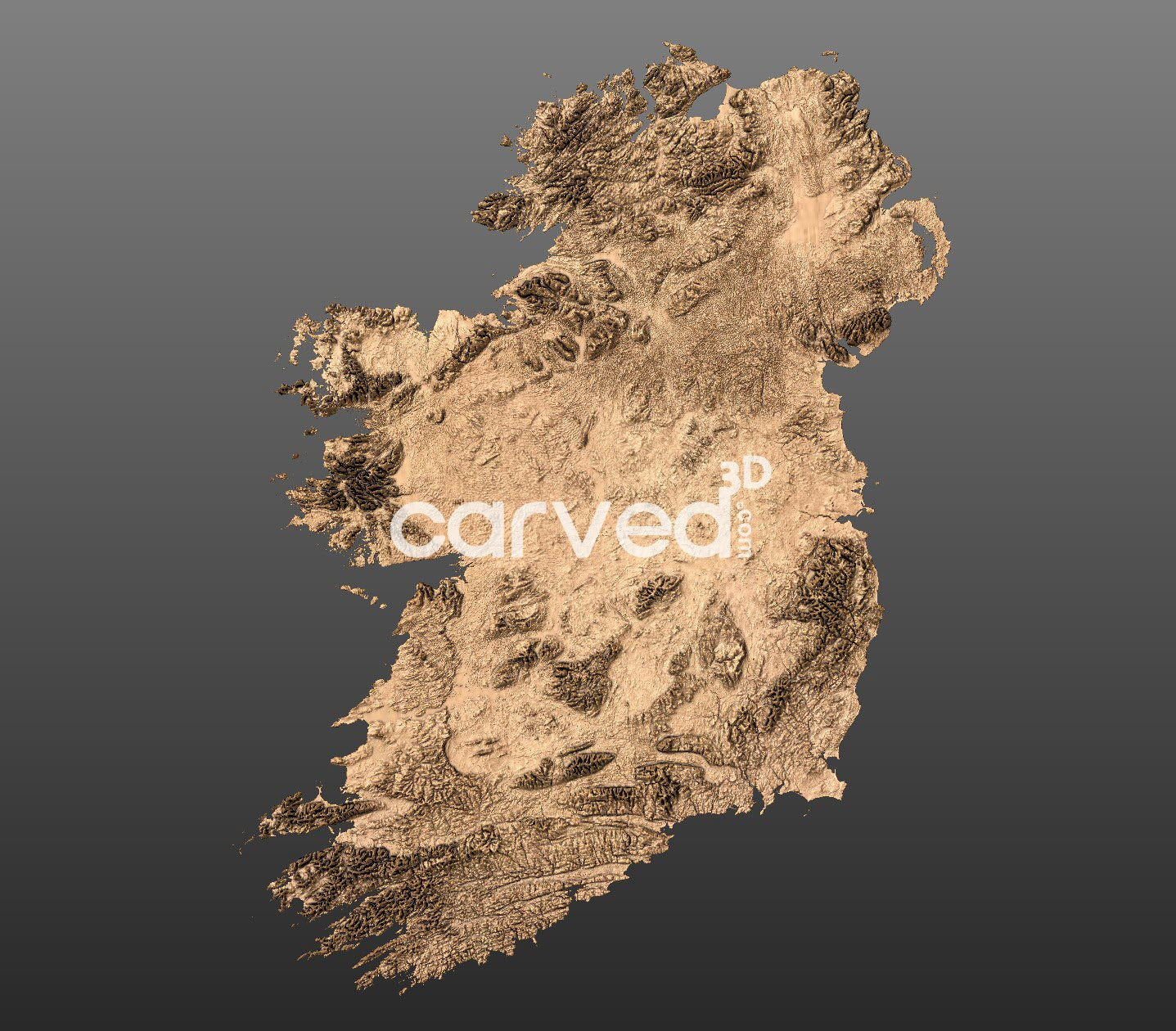 Eire | Emerald Isle | Topographical 3D STL High Quality HD model