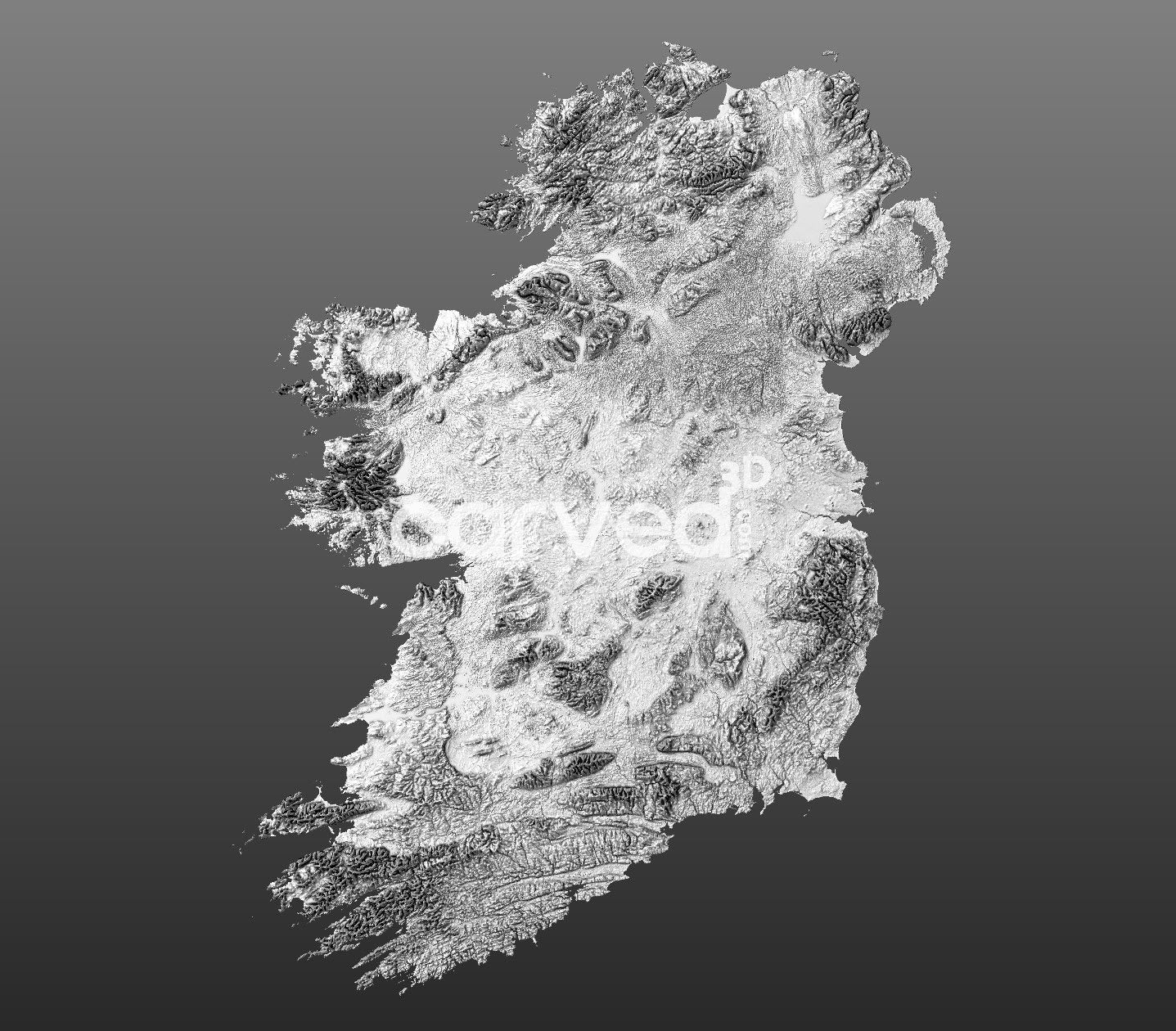 Eire | Emerald Isle | Topographical 3D STL High Quality HD model