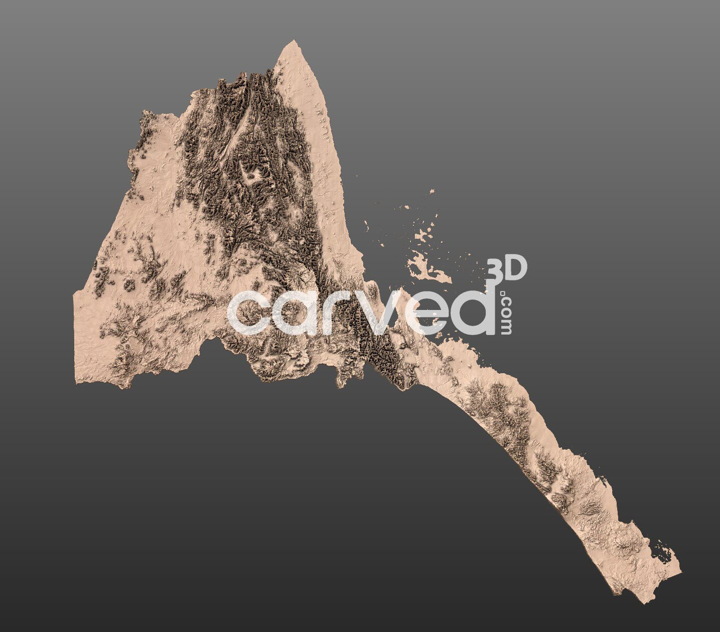 Eritrea topographical 3D STL High Quality HD model