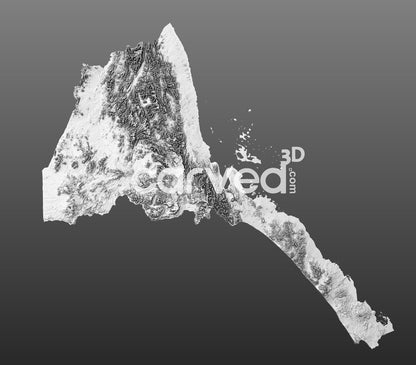 Eritrea topographical 3D STL High Quality HD model