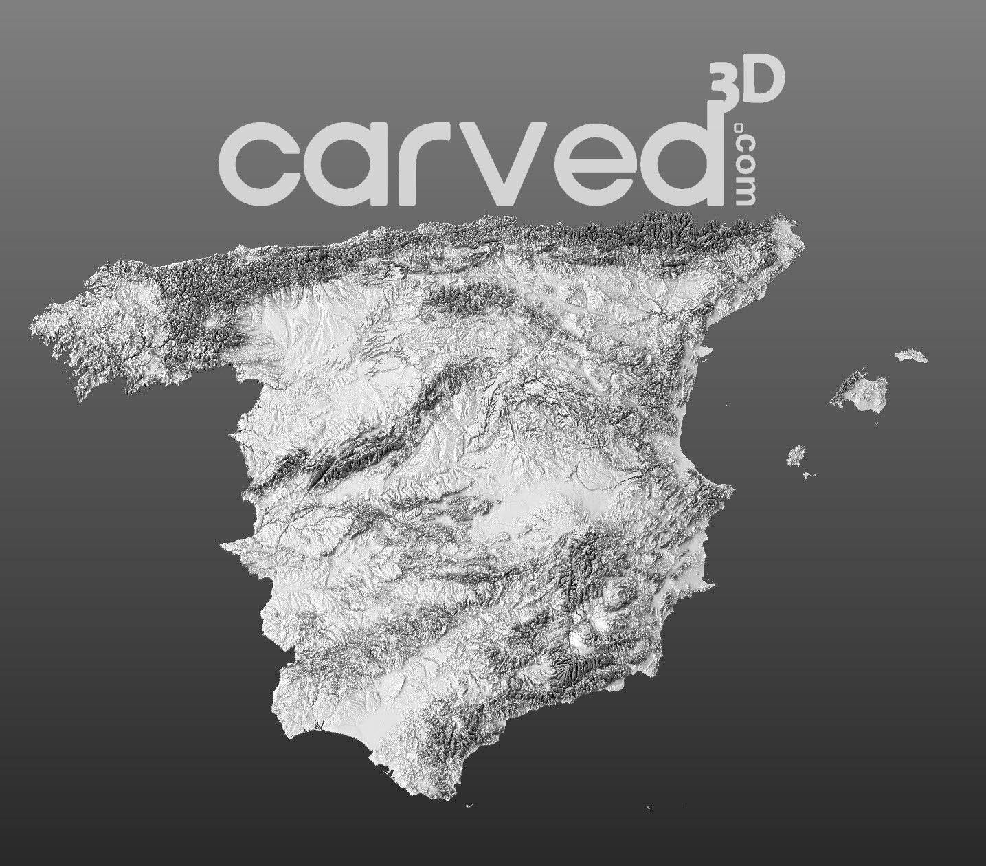 Spain | CNC Topographical CNC 3D STL High Quality HD model