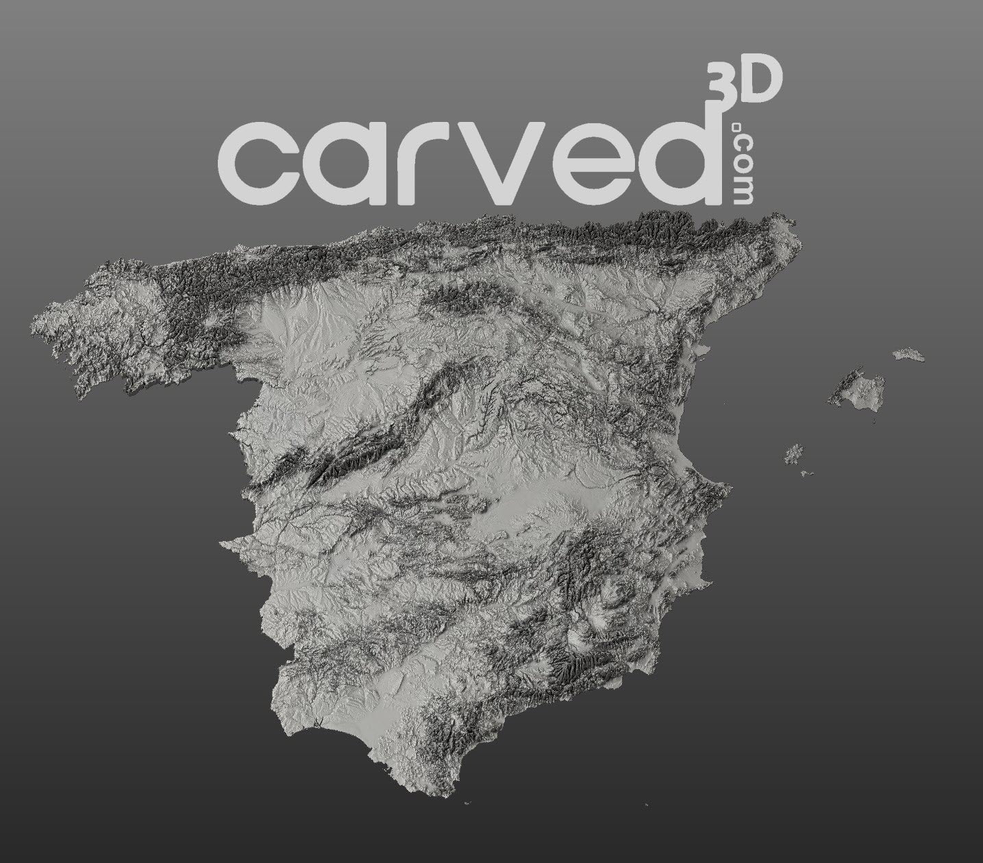 Spain | CNC Topographical CNC 3D STL High Quality HD model