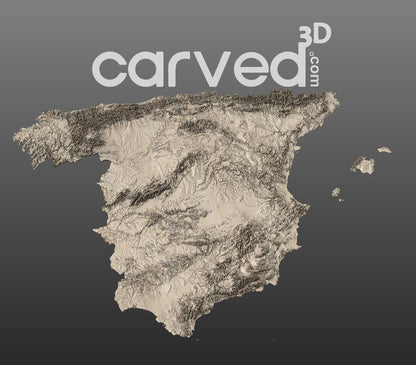 Spain | CNC Topographical CNC 3D STL High Quality HD model