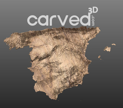 Spain | CNC Topographical CNC 3D STL High Quality HD model