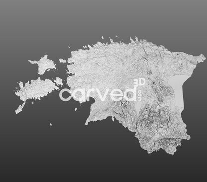 Estonia topographical 3D STL High Quality HD model