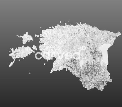 Estonia topographical 3D STL High Quality HD model