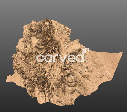 Ethiopia topographical 3D STL High Quality HD model