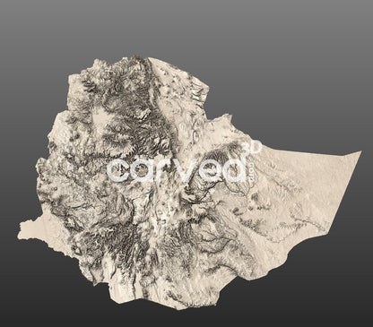 Ethiopia topographical 3D STL High Quality HD model