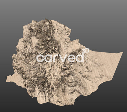 Ethiopia topographical 3D STL High Quality HD model