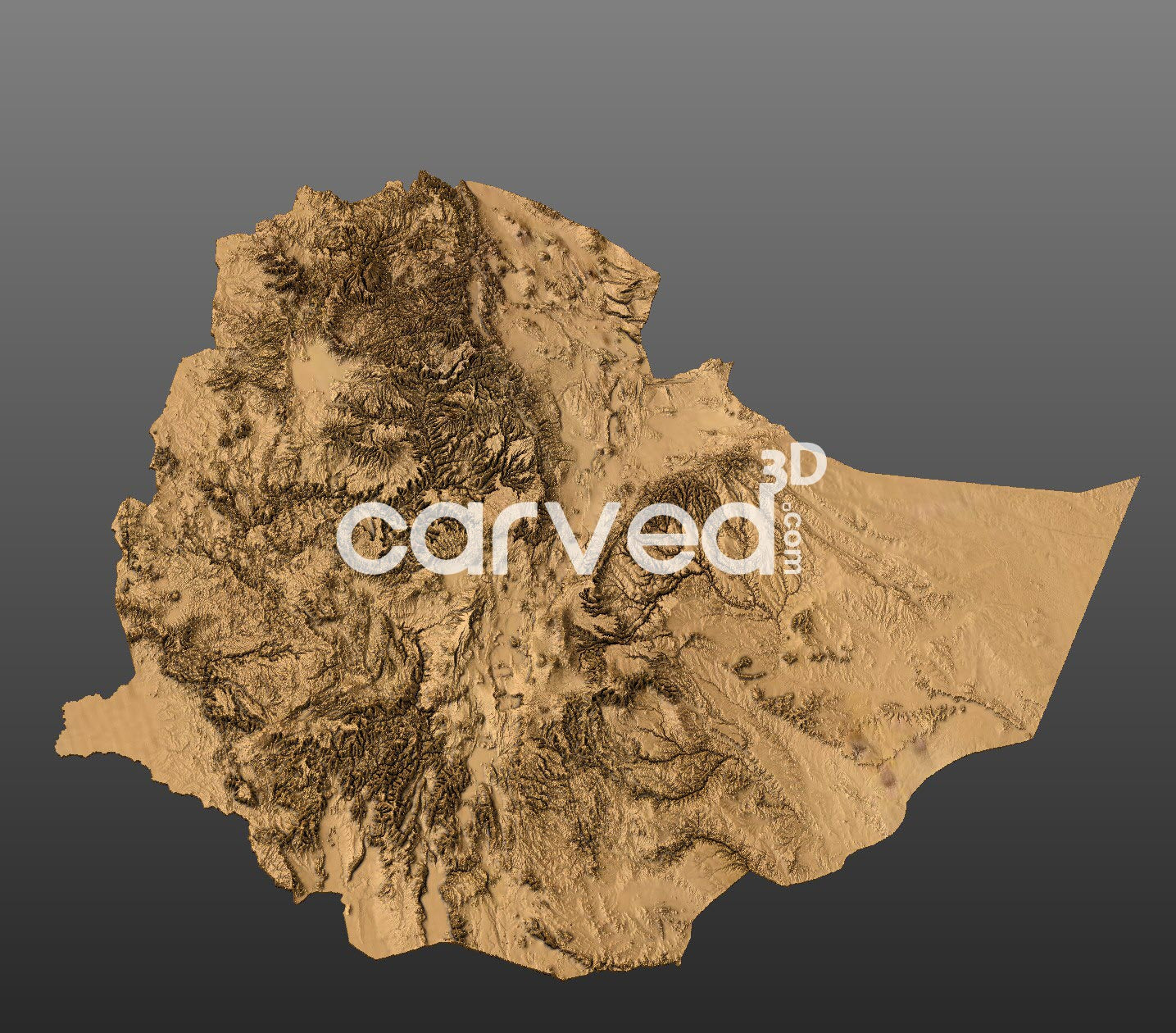 Ethiopia topographical 3D STL High Quality HD model