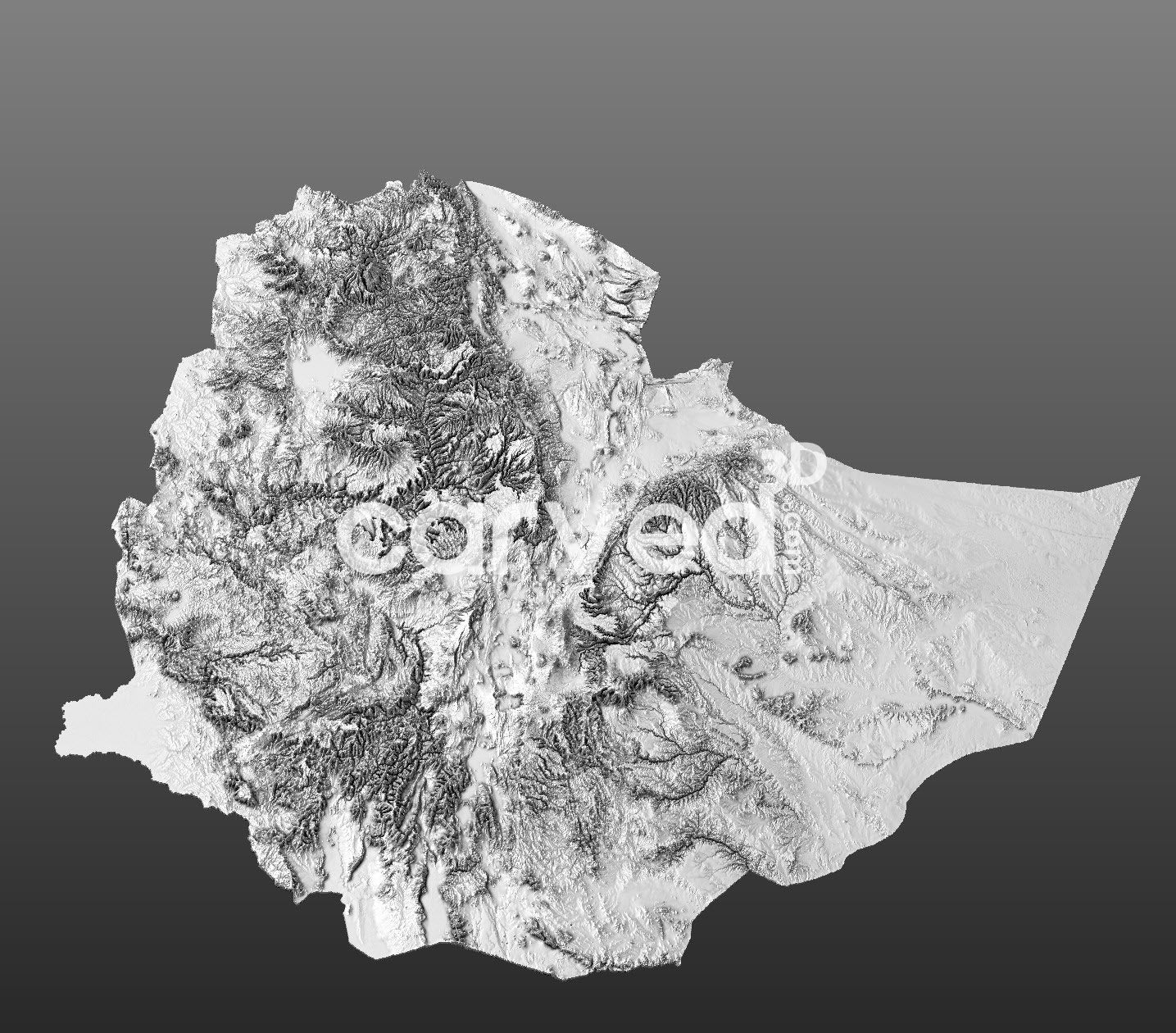 Ethiopia topographical 3D STL High Quality HD model