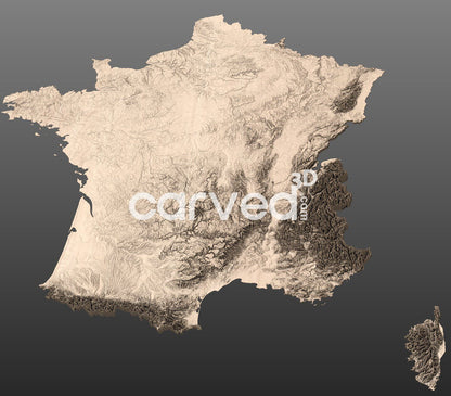 France topographical 3D STL High Quality HD model