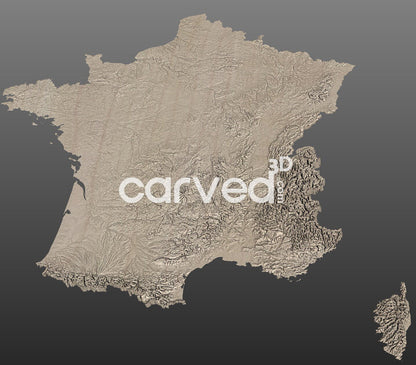 France topographical 3D STL High Quality HD model