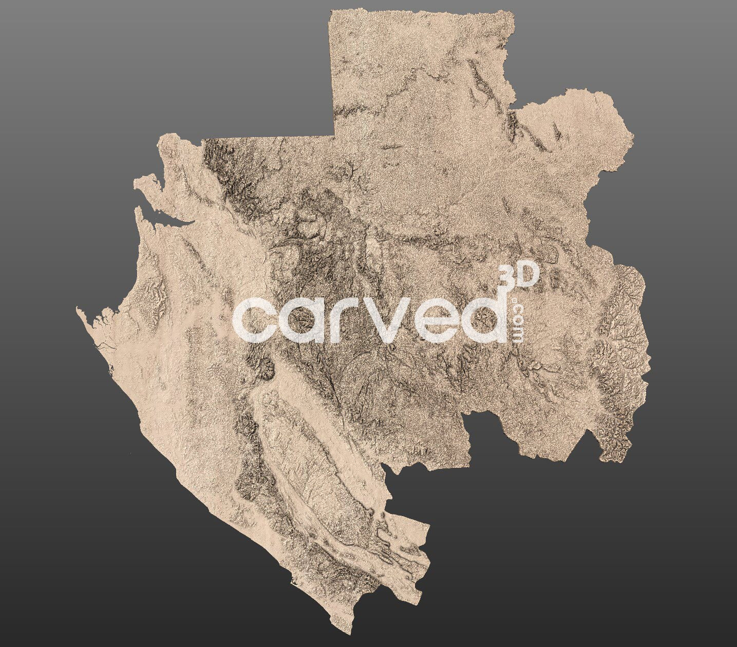 Gabon topographical 3D STL High Quality HD model