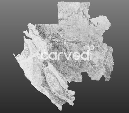 Gabon topographical 3D STL High Quality HD model