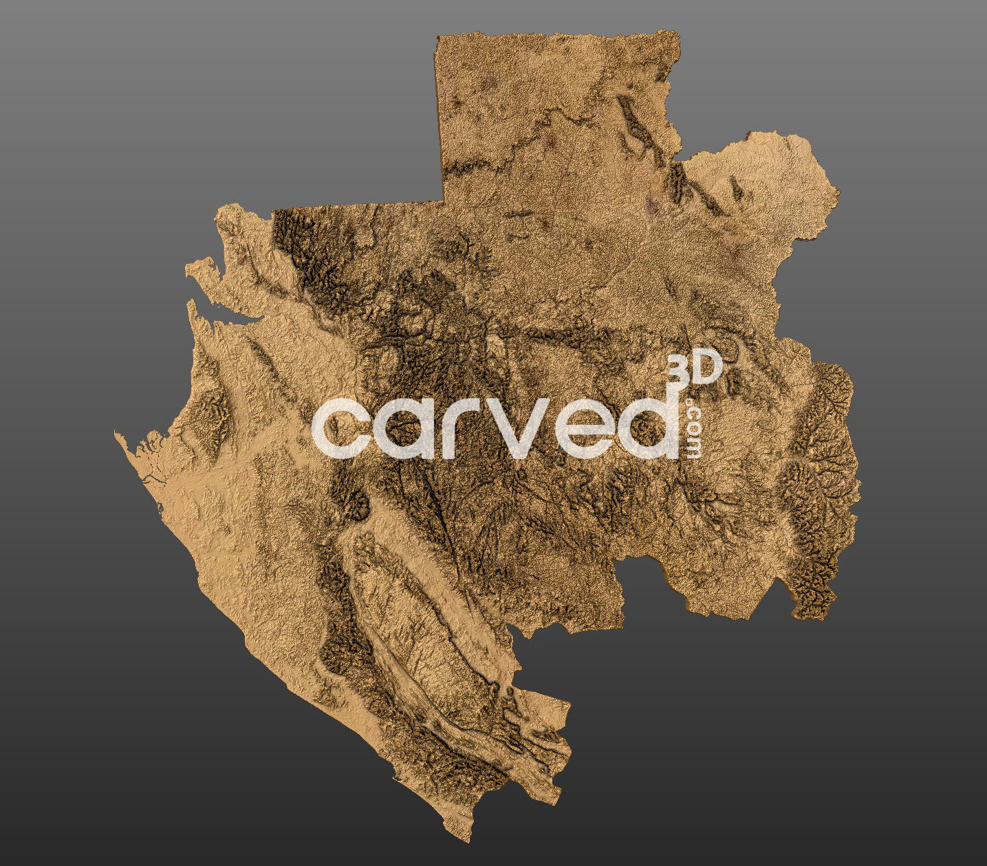 Gabon topographical 3D STL High Quality HD model