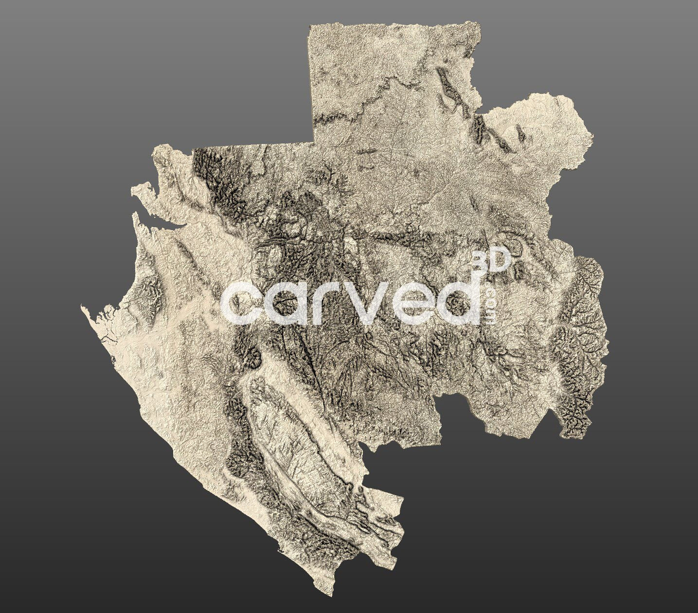 Gabon topographical 3D STL High Quality HD model