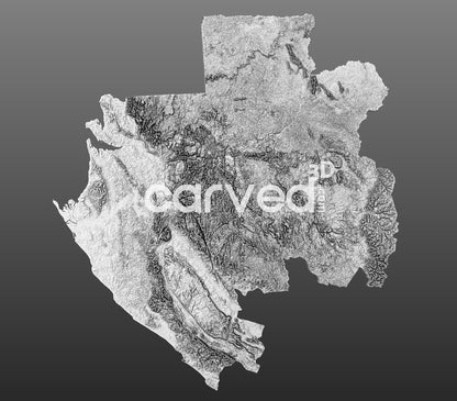 Gabon topographical 3D STL High Quality HD model