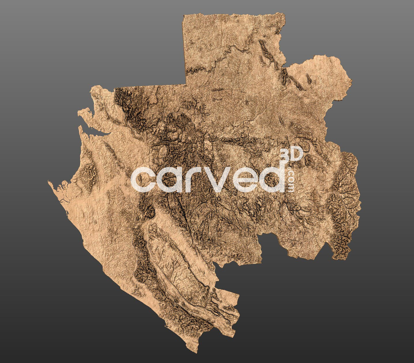 Gabon topographical 3D STL High Quality HD model