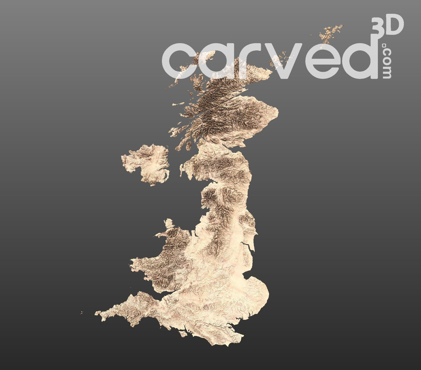 United Kingdom | CNC 3D Map STL High Quality topographical HD model