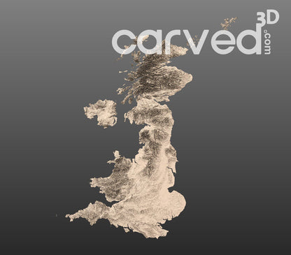 United Kingdom | CNC 3D Map STL High Quality topographical HD model