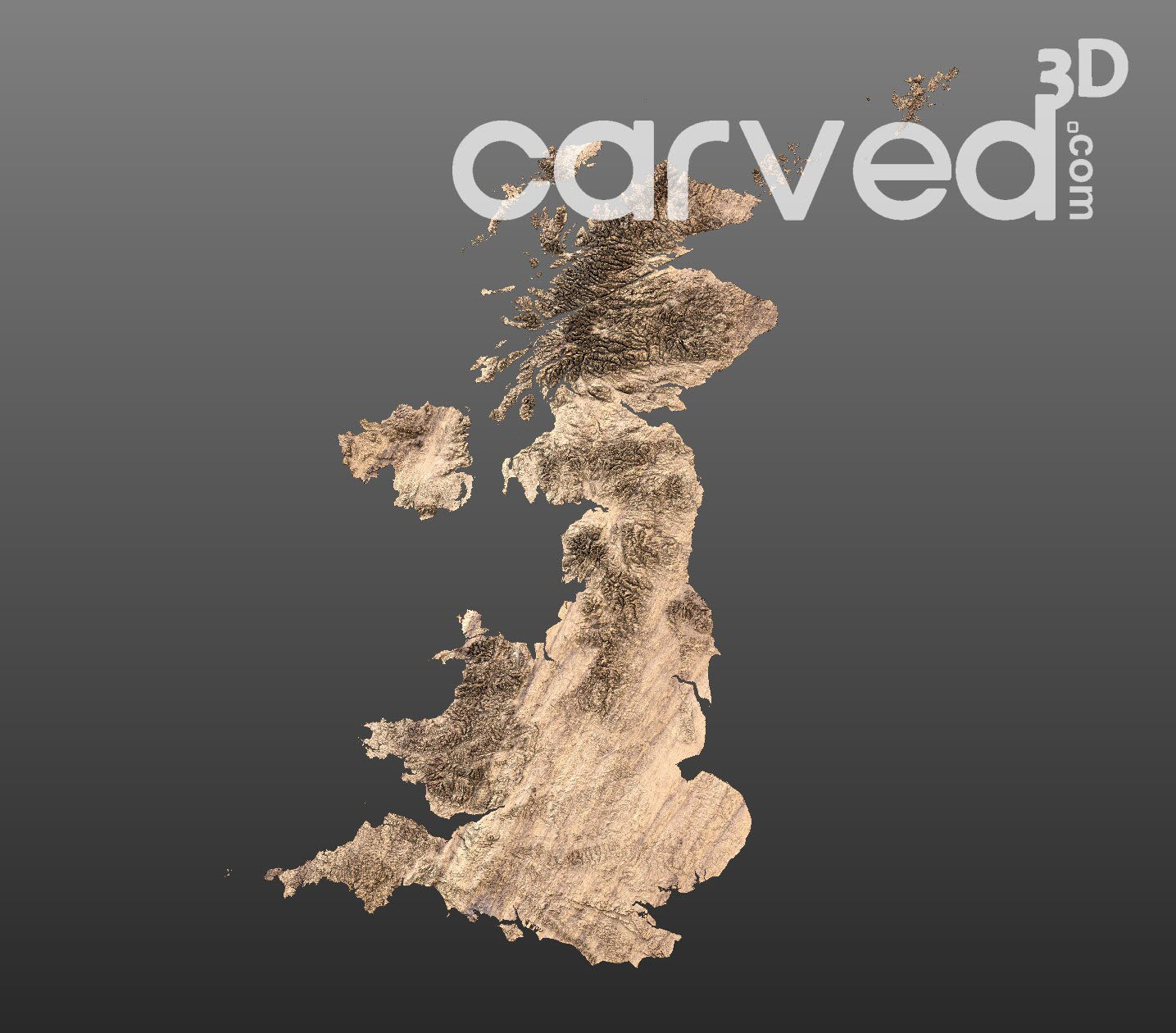 United Kingdom | CNC 3D Map STL High Quality topographical HD model