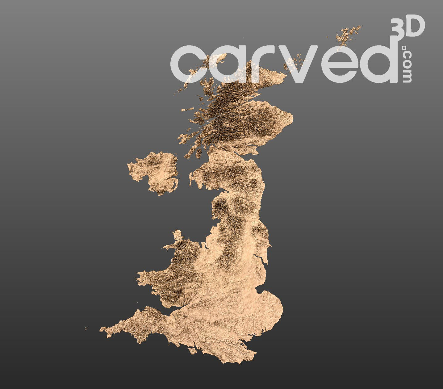 United Kingdom | CNC 3D Map STL High Quality topographical HD model