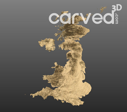 United Kingdom | CNC 3D Map STL High Quality topographical HD model