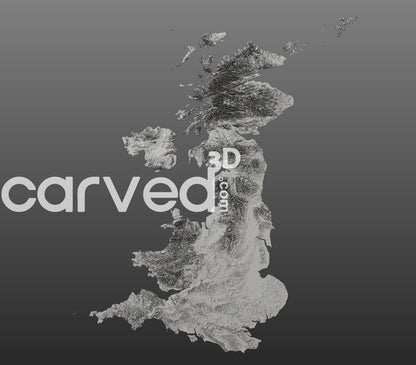 United Kingdom | CNC 3D Map STL High Quality topographical HD model