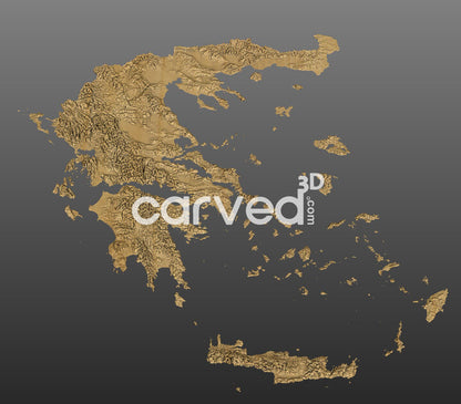 Greece topographical 3D STL High Quality HD model