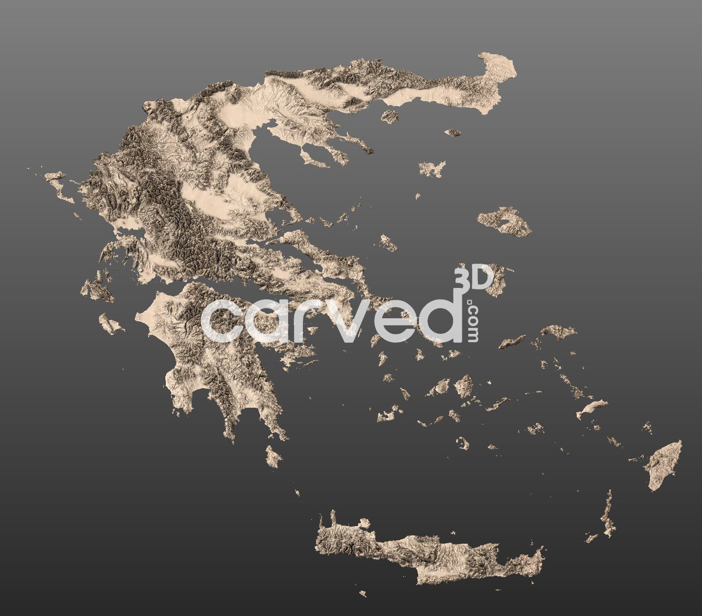 Greece topographical 3D STL High Quality HD model