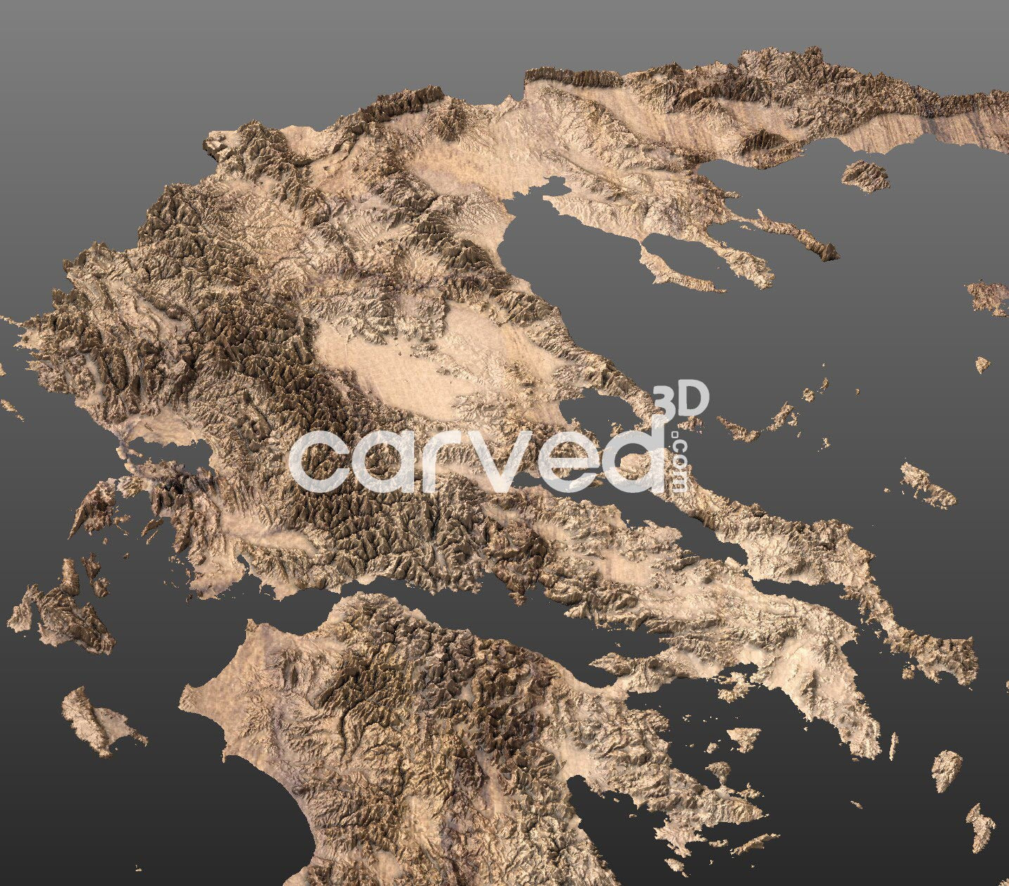 Greece topographical 3D STL High Quality HD model