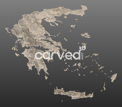 Greece topographical 3D STL High Quality HD model