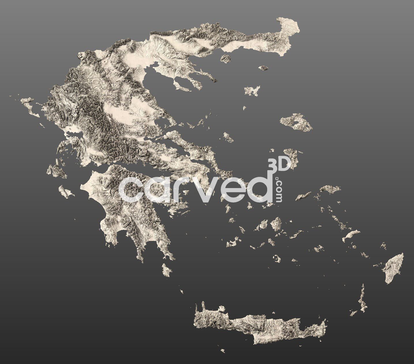 Greece topographical 3D STL High Quality HD model