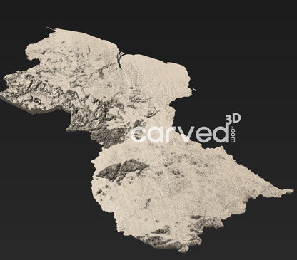 Guyana | CNC topographical 3D STL High Quality HD model