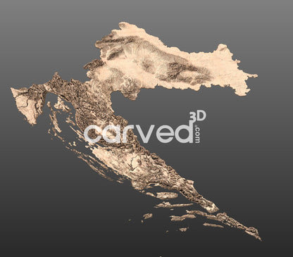 Croatia topographical 3D STL High Quality HD model