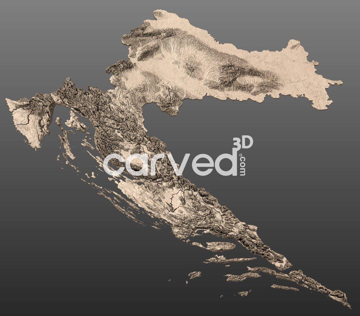 Croatia topographical 3D STL High Quality HD model