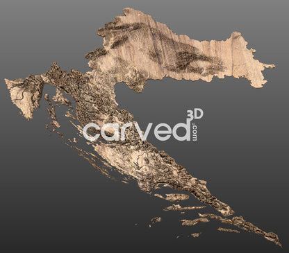 Croatia topographical 3D STL High Quality HD model