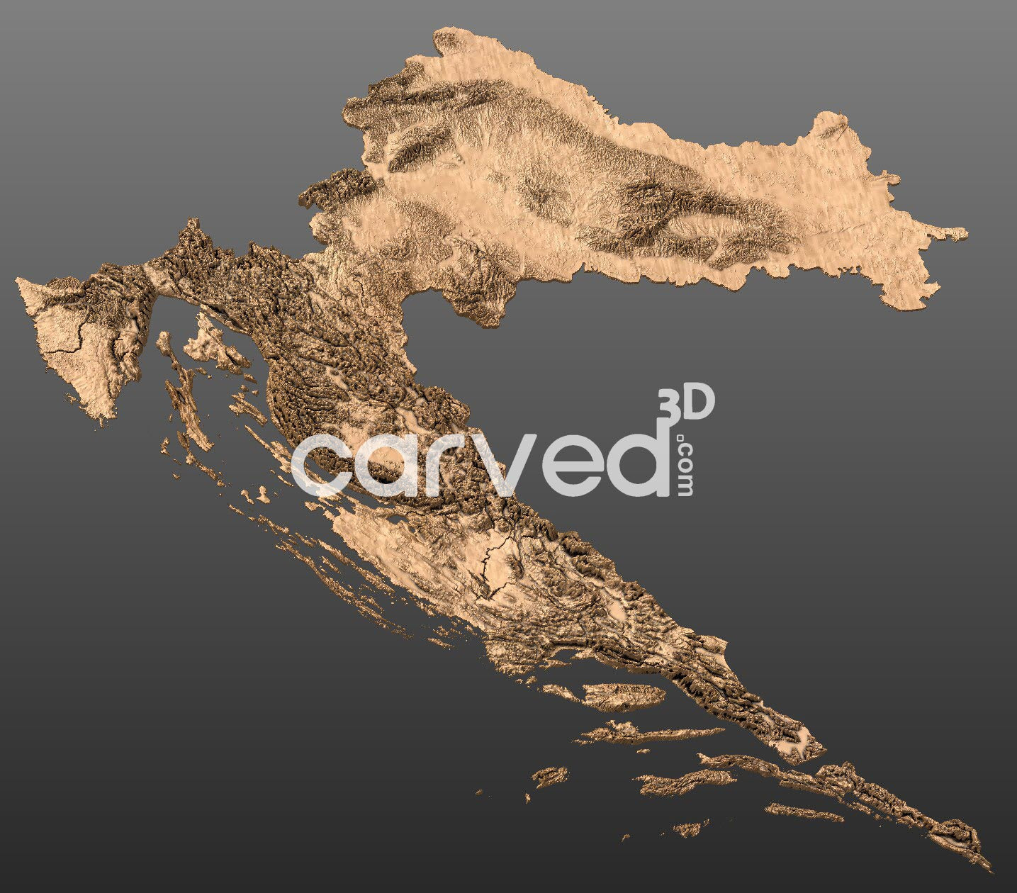 Croatia topographical 3D STL High Quality HD model