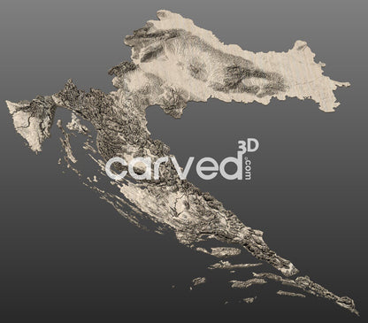 Croatia topographical 3D STL High Quality HD model