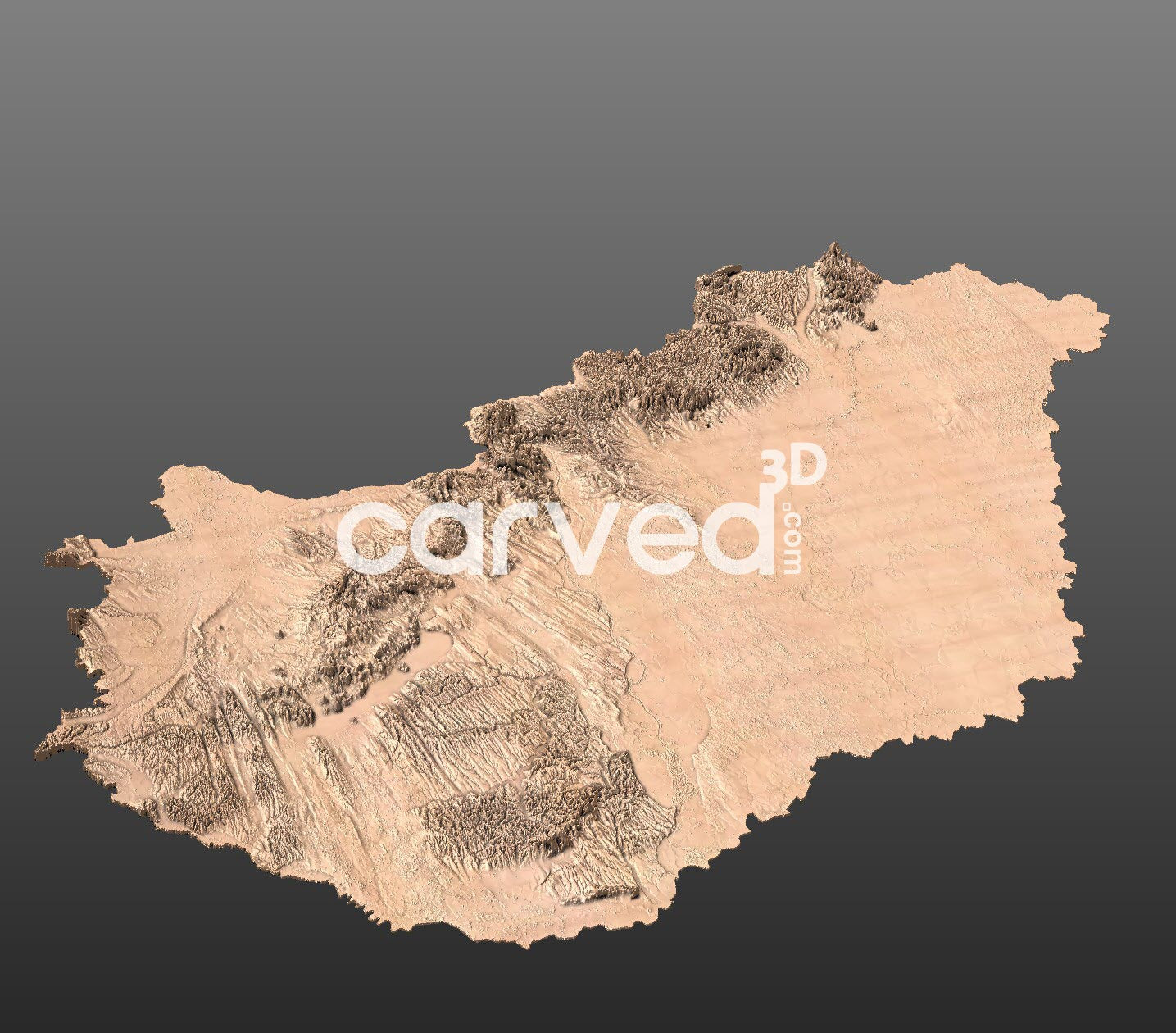 Hungary topographical 3D STL High Quality HD model