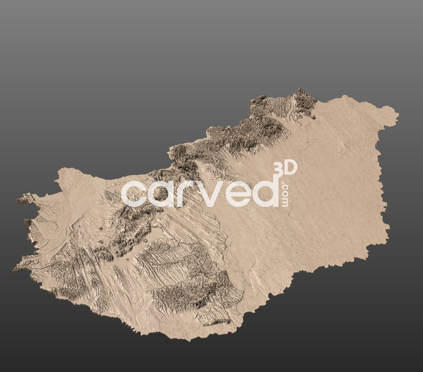 Hungary topographical 3D STL High Quality HD model