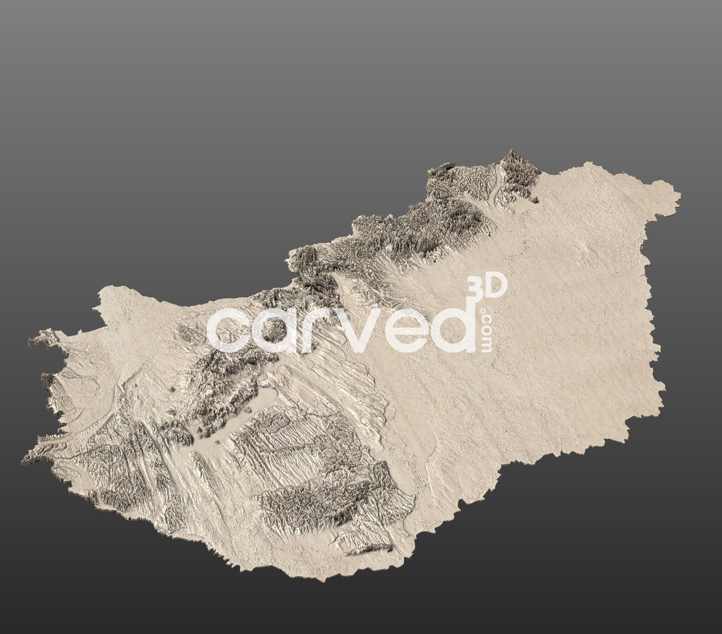 Hungary topographical 3D STL High Quality HD model