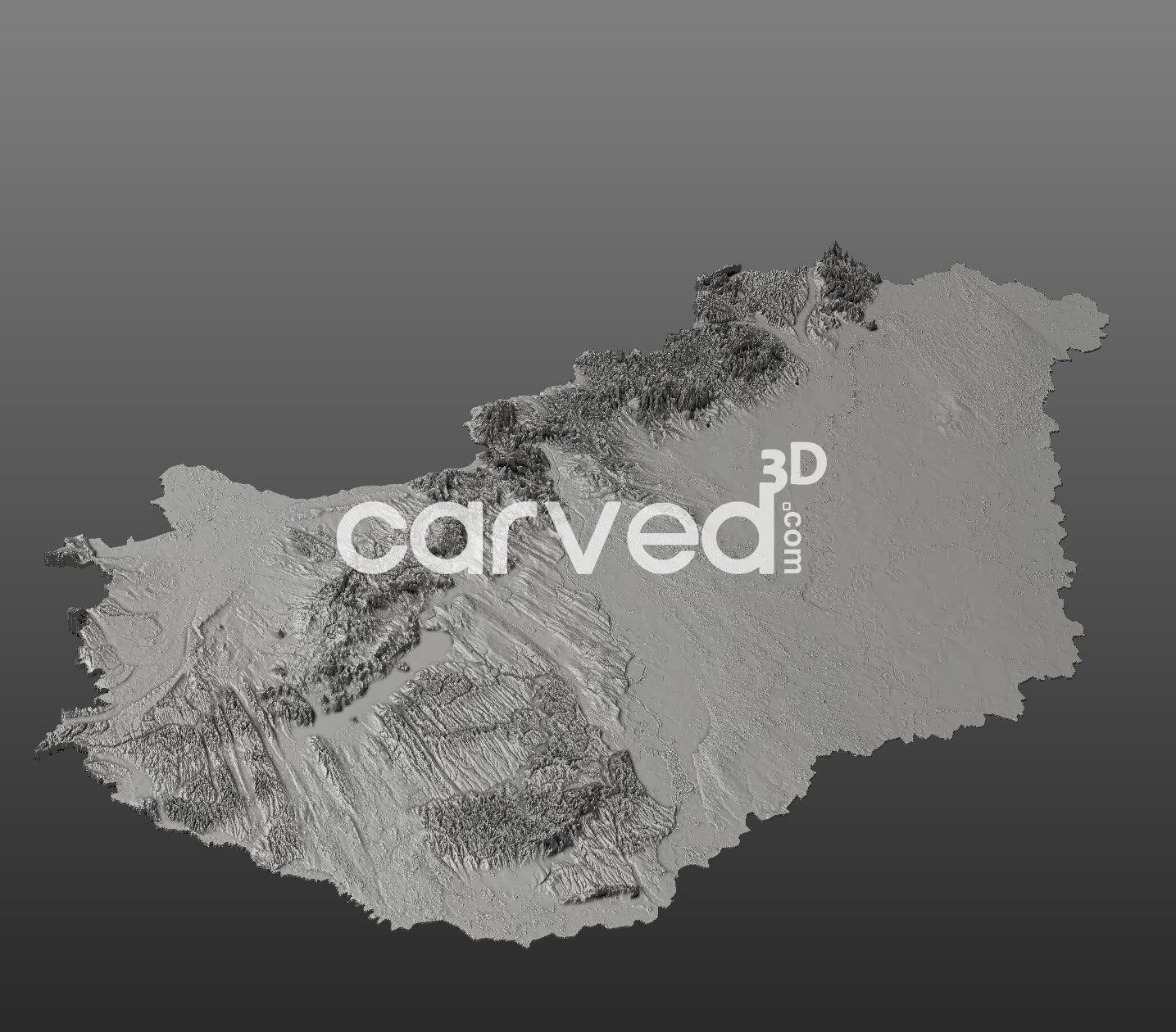 Hungary topographical 3D STL High Quality HD model