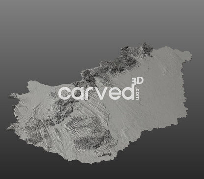 Hungary topographical 3D STL High Quality HD model