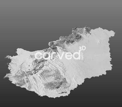 Hungary topographical 3D STL High Quality HD model